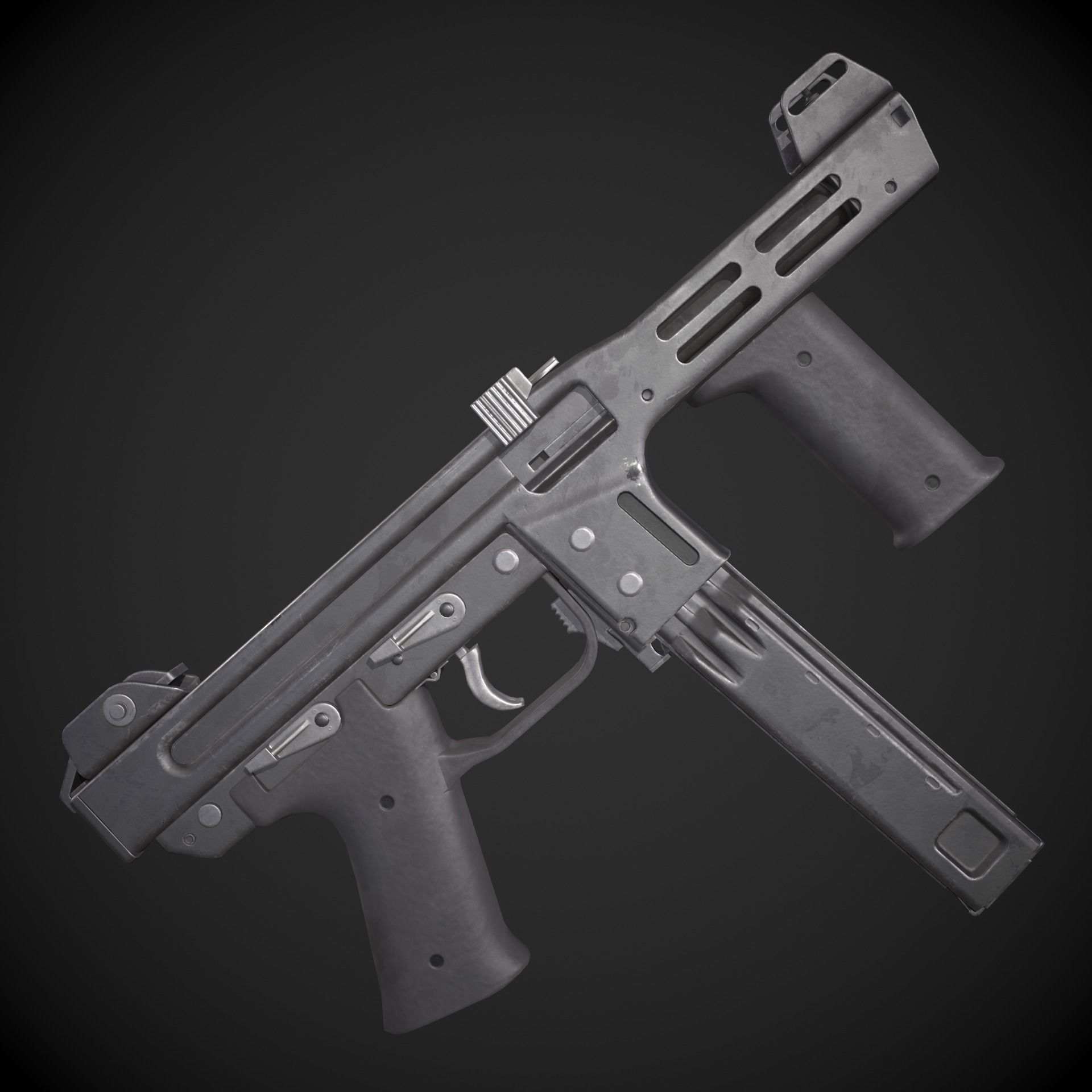 Spectre M4 SMG Low-poly 3D model_10