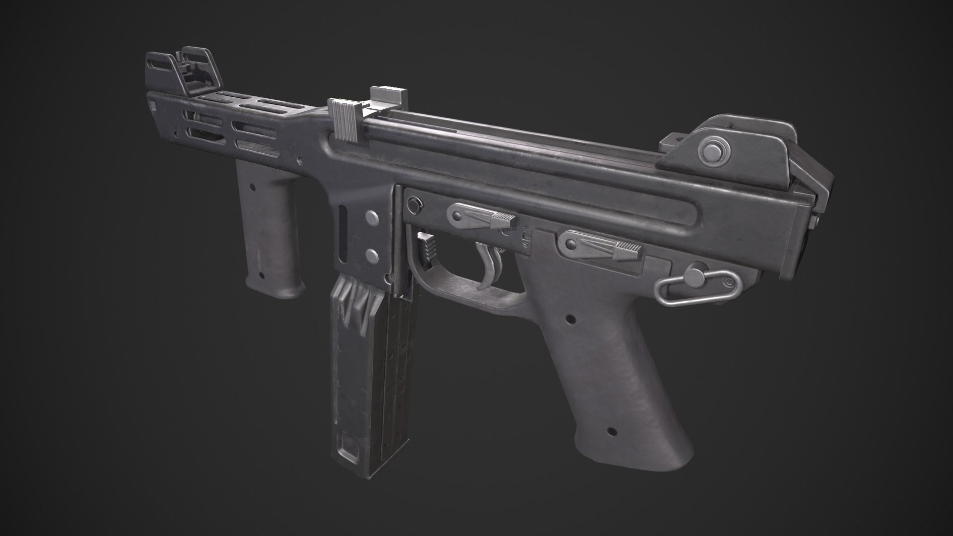 Spectre M4 SMG Low-poly 3D model_2