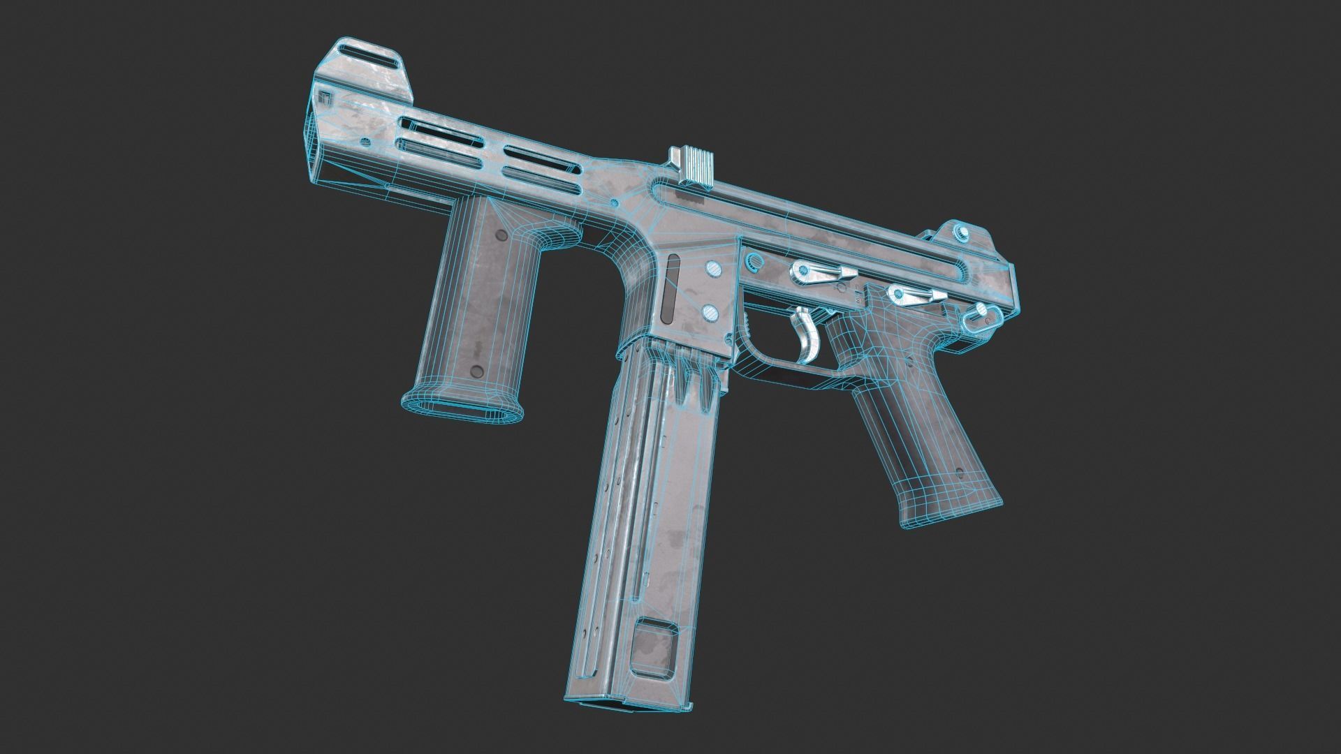Spectre M4 SMG Low-poly 3D model_5
