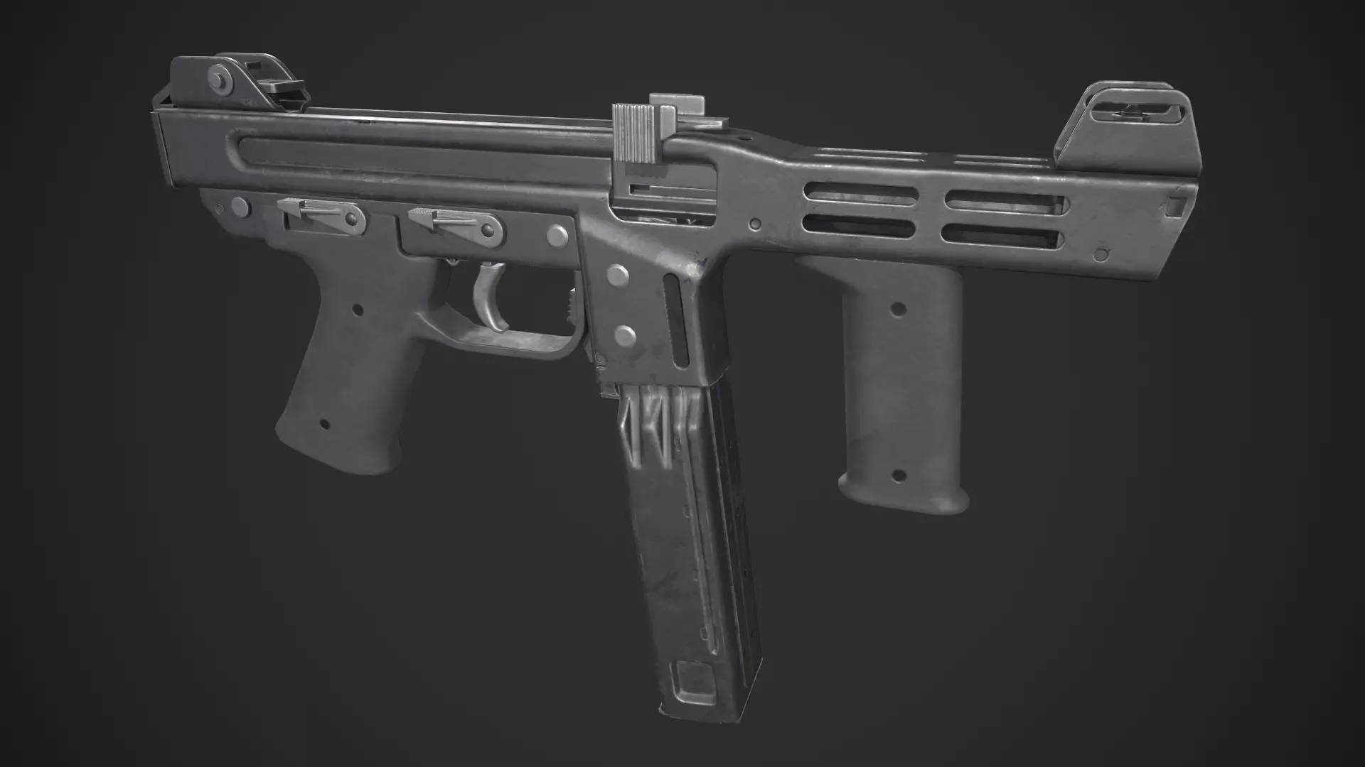 Spectre M4 SMG Low-poly 3D model_0