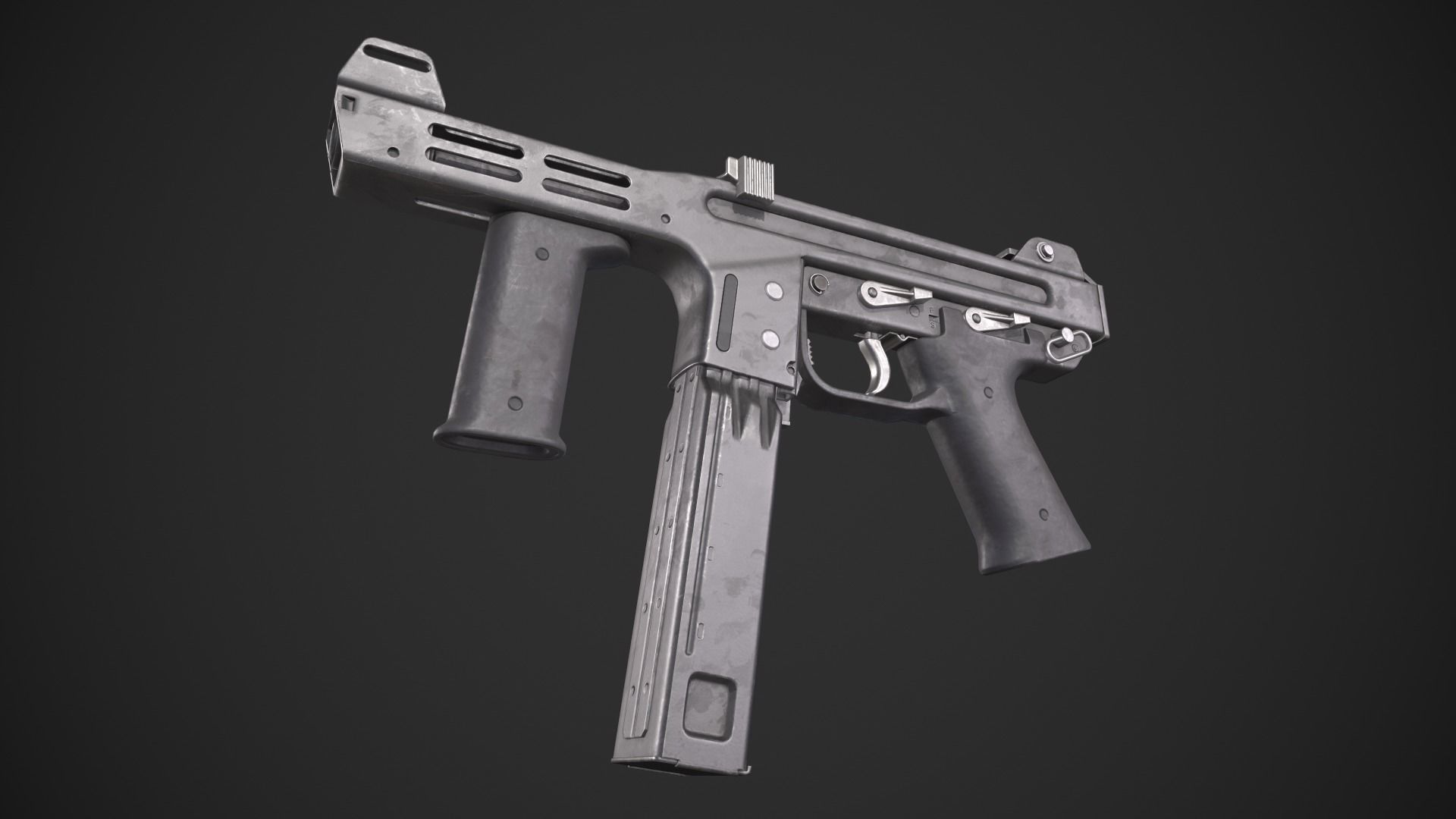 Spectre M4 SMG Low-poly 3D model_4