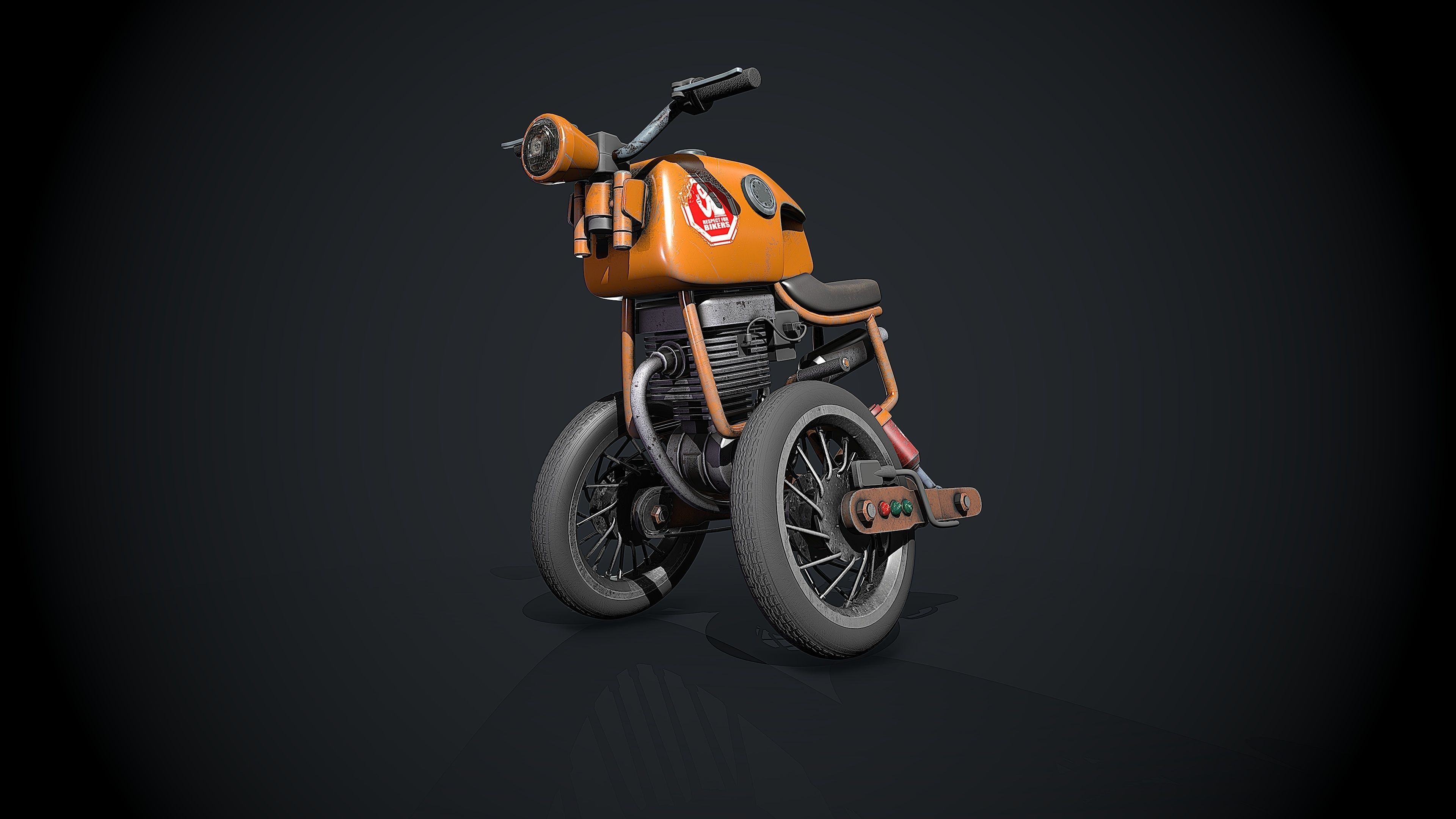 Crazy Bike Low-poly 3D model_5