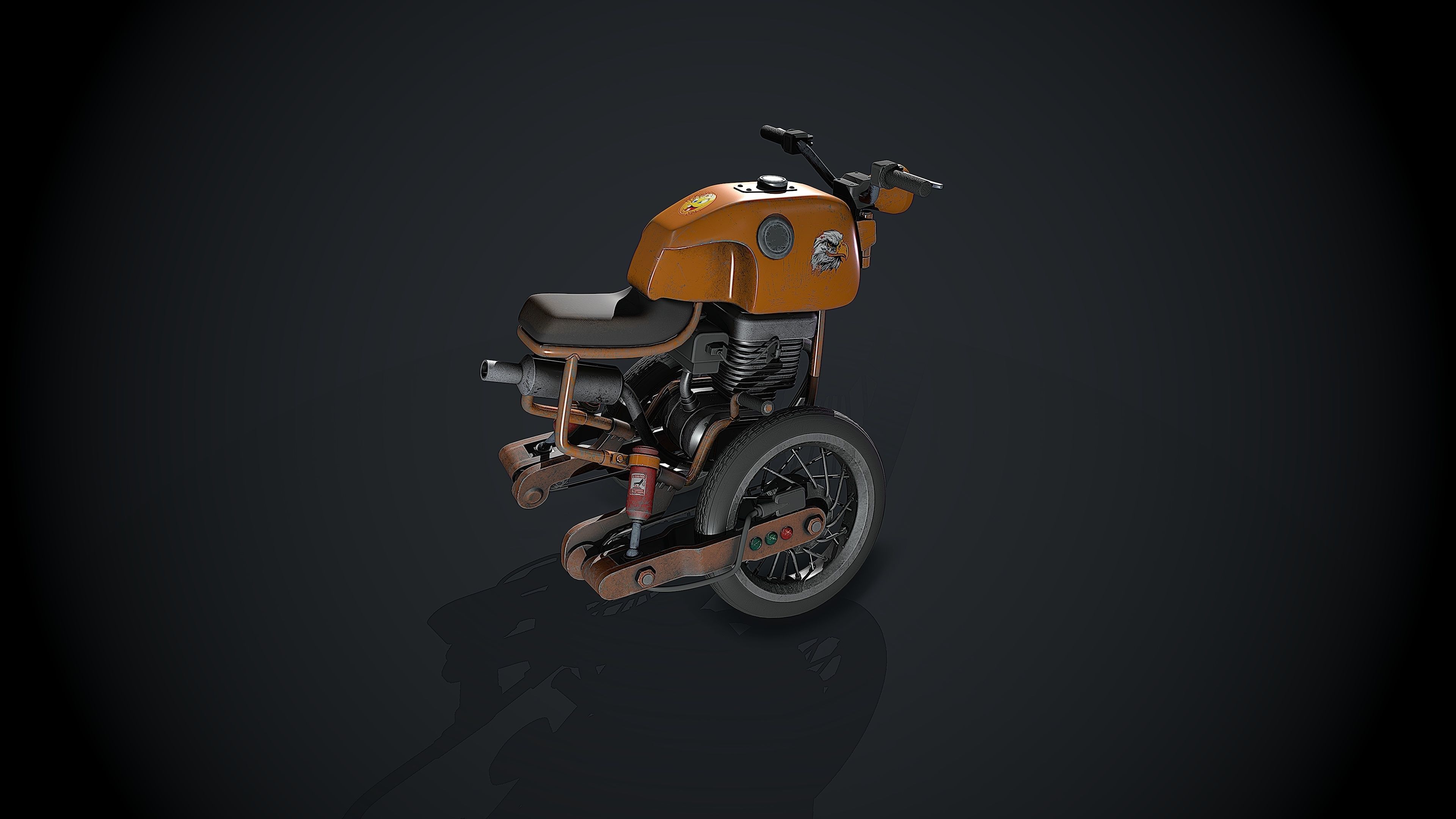 Crazy Bike Low-poly 3D model_1