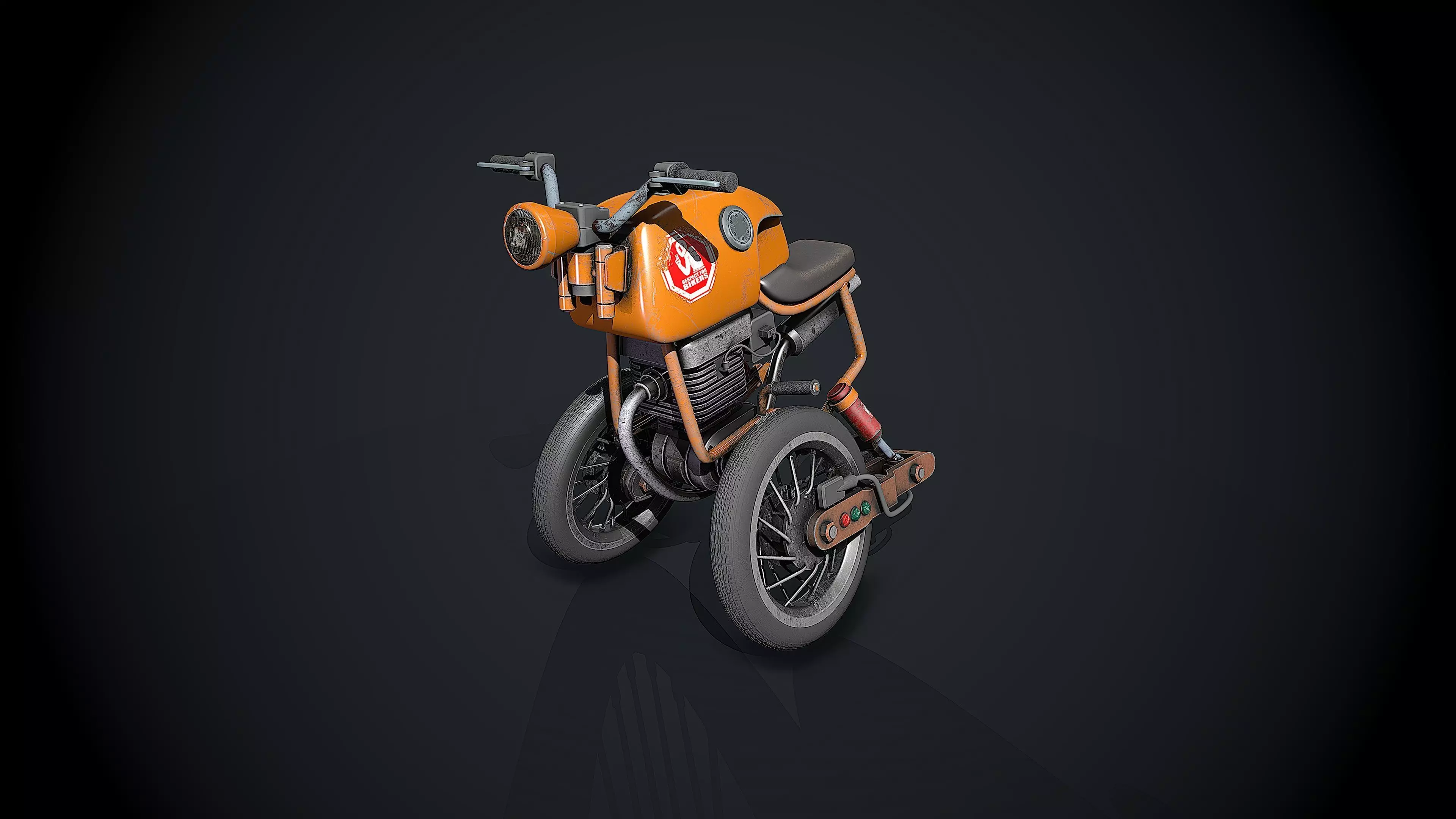 Crazy Bike Low-poly 3D model_0