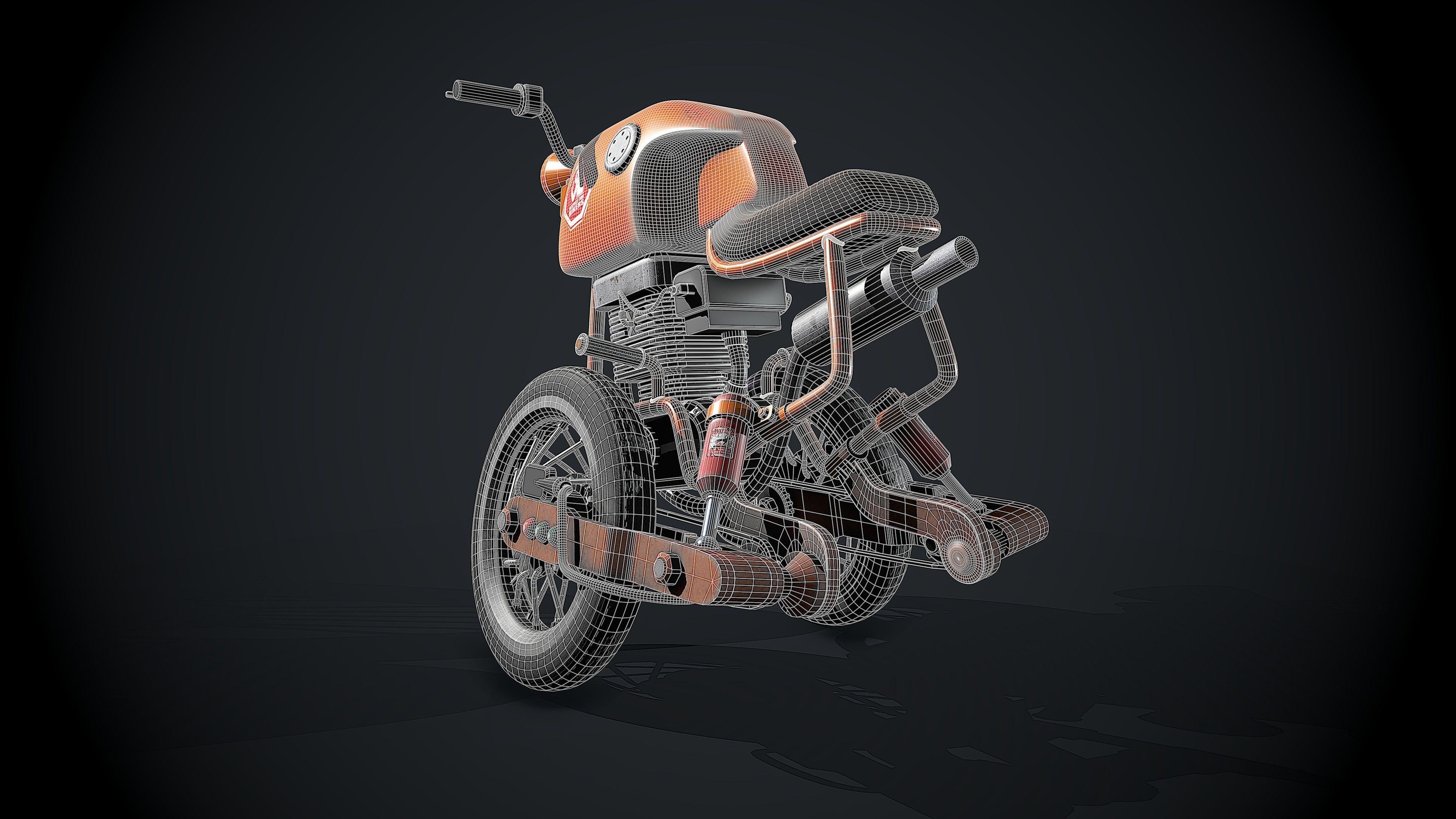 Crazy Bike Low-poly 3D model_7