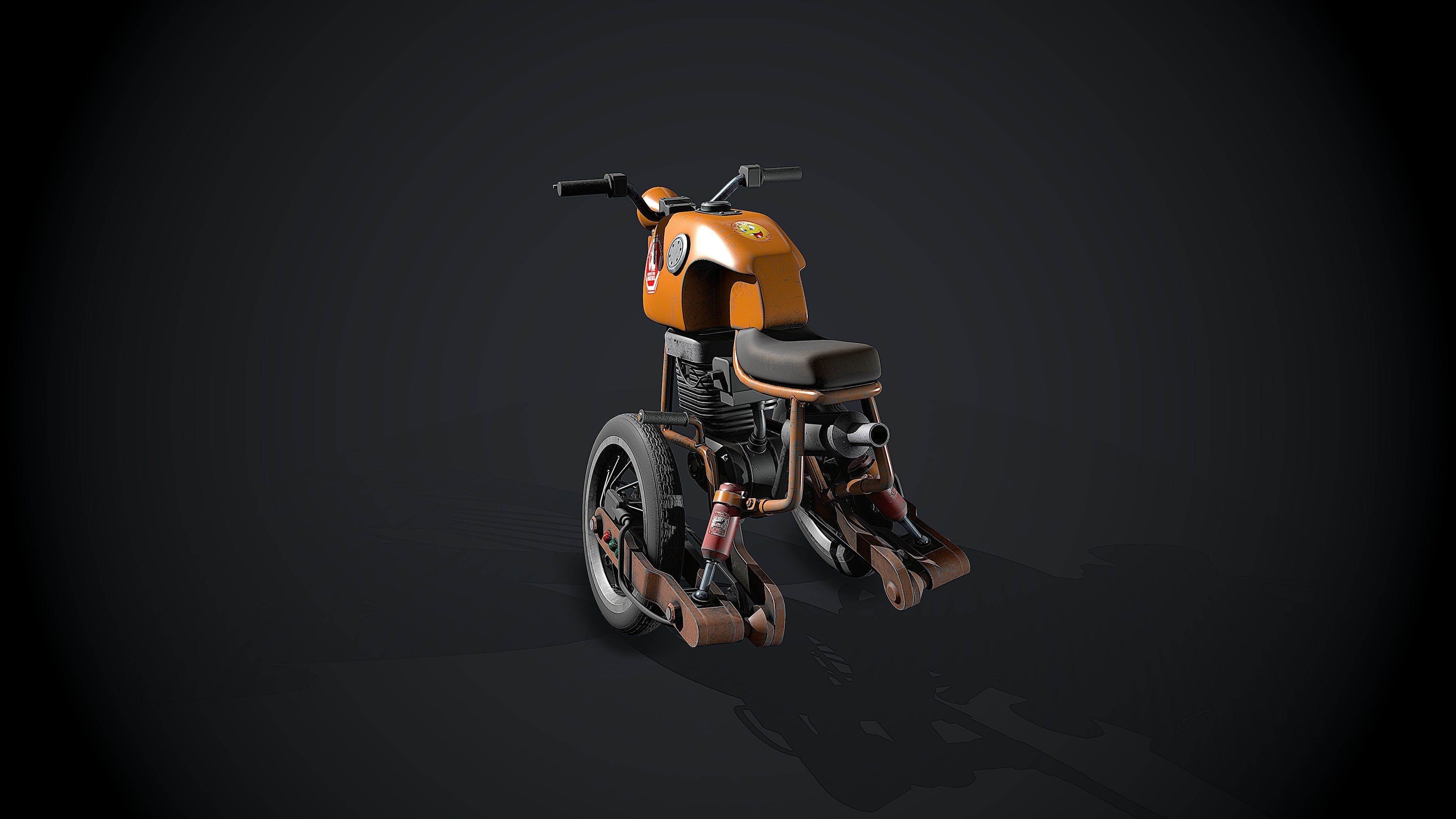 Crazy Bike Low-poly 3D model_2