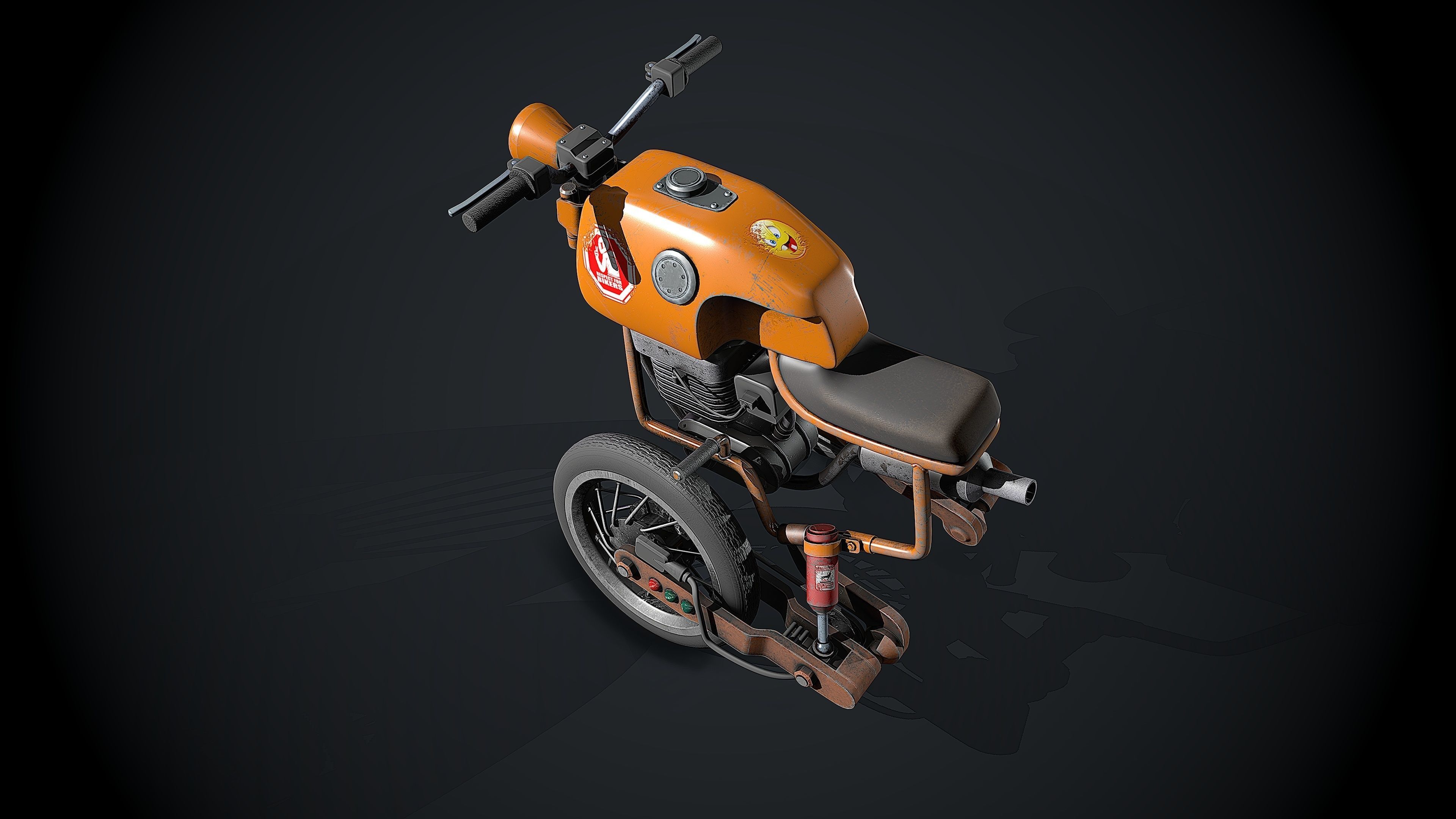 Crazy Bike Low-poly 3D model_4