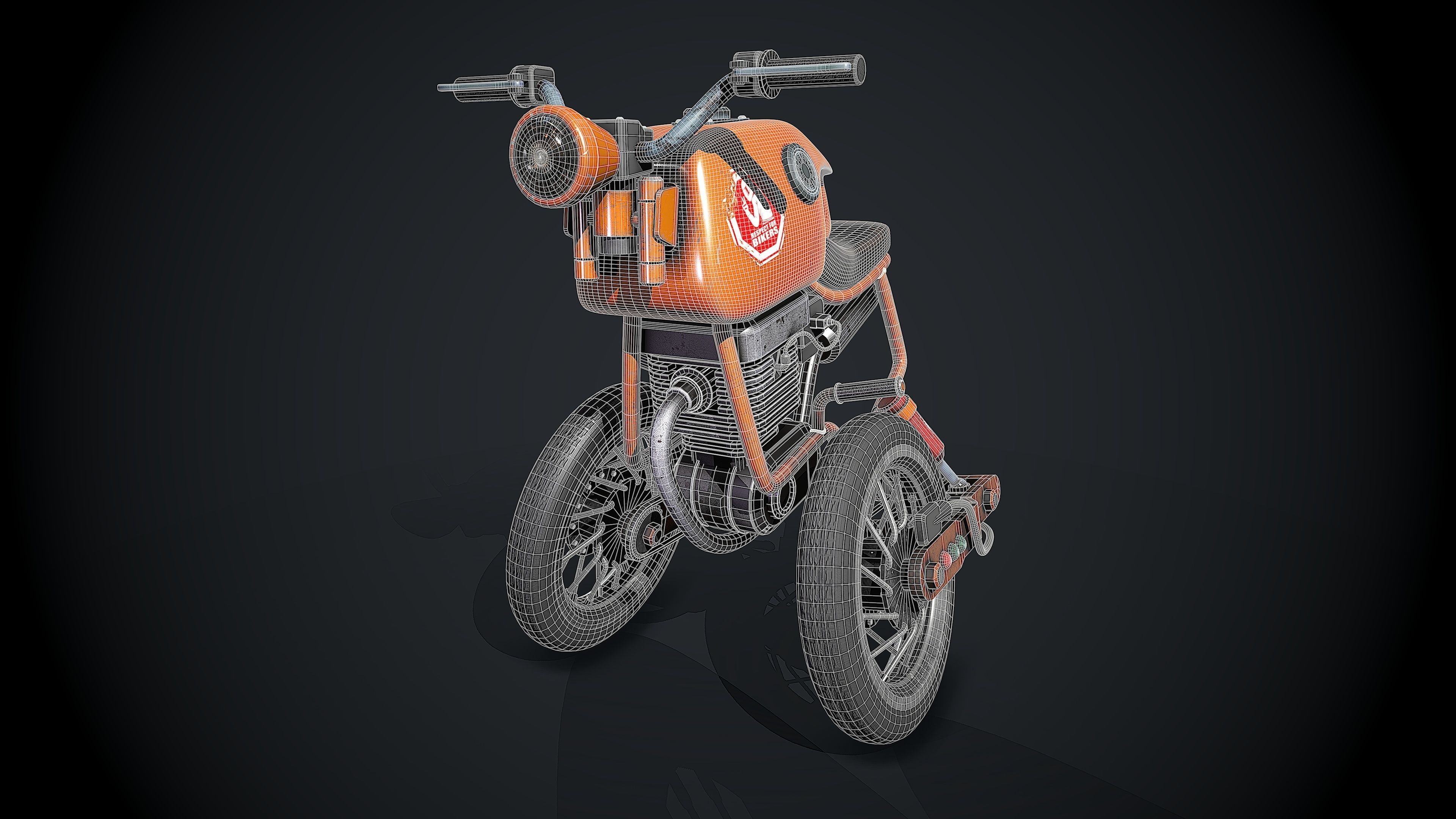 Crazy Bike Low-poly 3D model_8