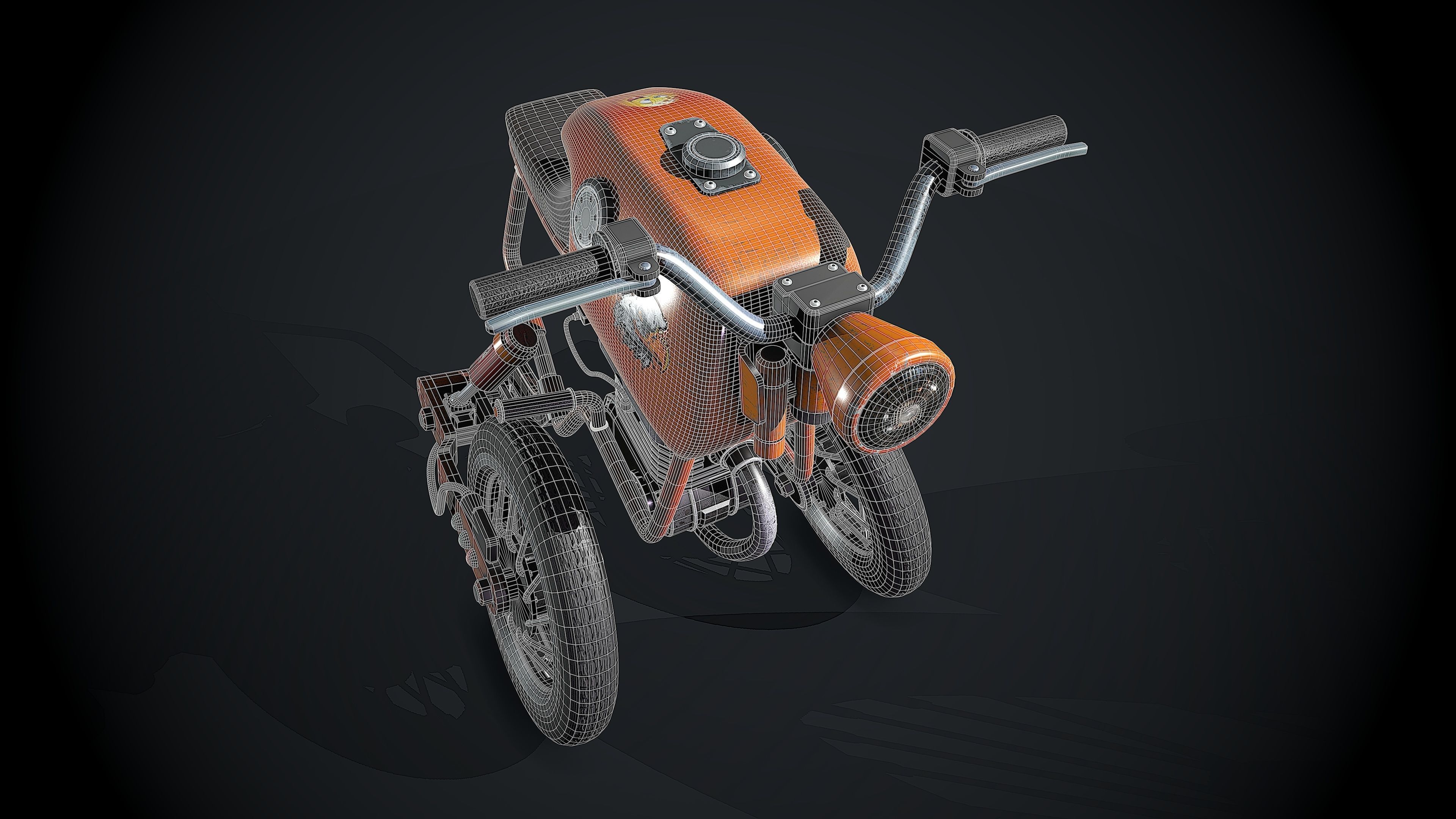 Crazy Bike Low-poly 3D model_9