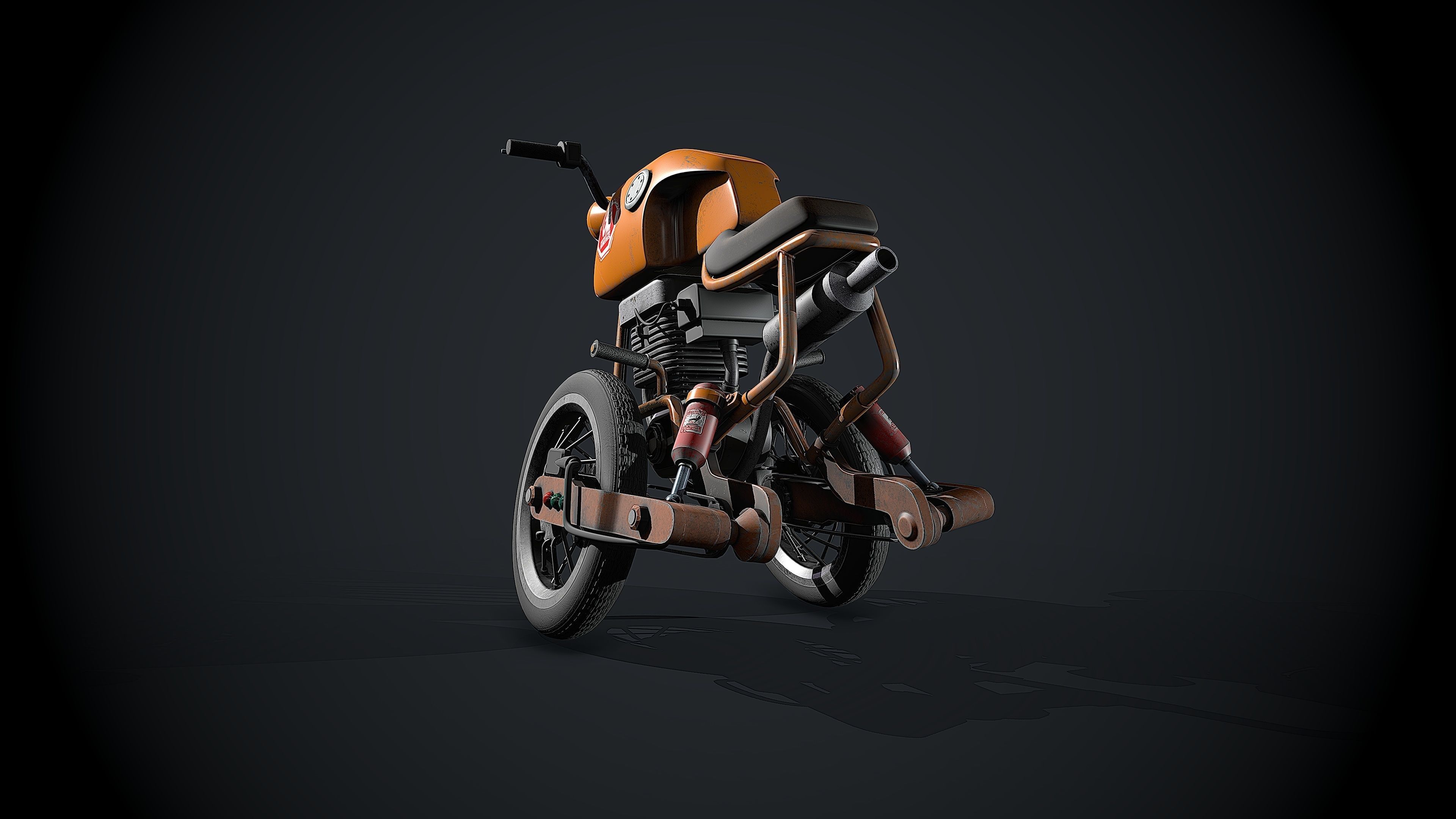 Crazy Bike Low-poly 3D model_6