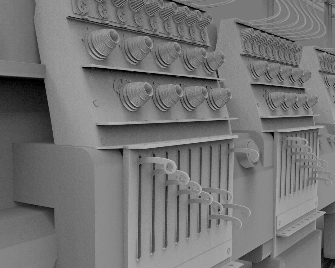 embroidery  machine 3d model Low-poly 3D model_4