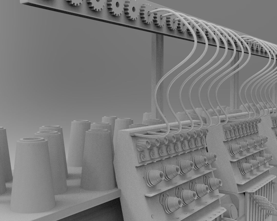 embroidery  machine 3d model Low-poly 3D model_3