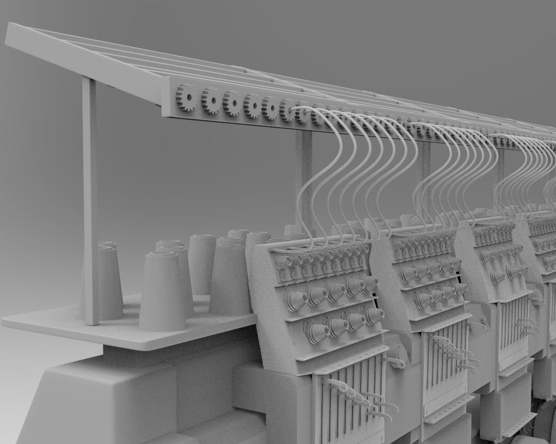embroidery  machine 3d model Low-poly 3D model_2
