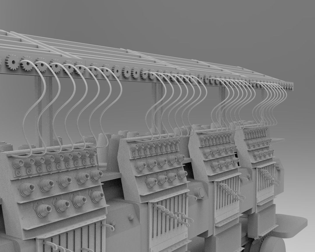 embroidery  machine 3d model Low-poly 3D model_7