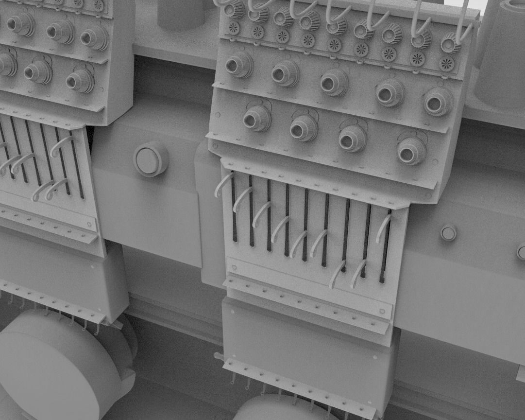 embroidery  machine 3d model Low-poly 3D model_10