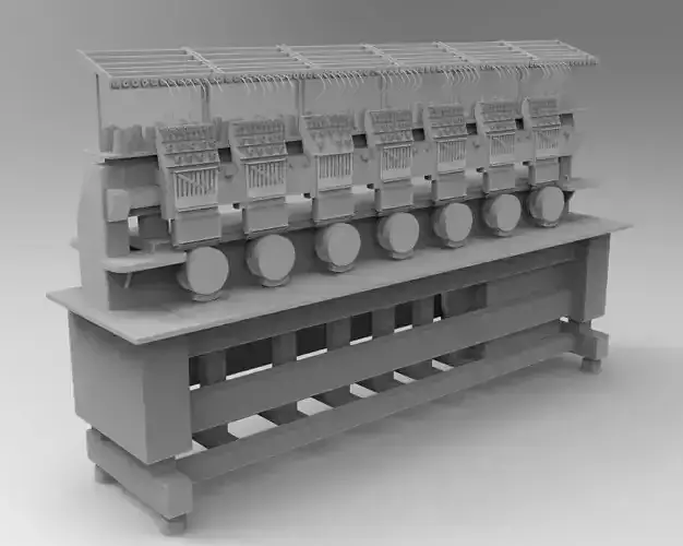 embroidery  machine 3d model Low-poly 3D model