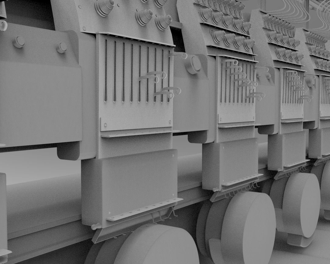 embroidery  machine 3d model Low-poly 3D model_5