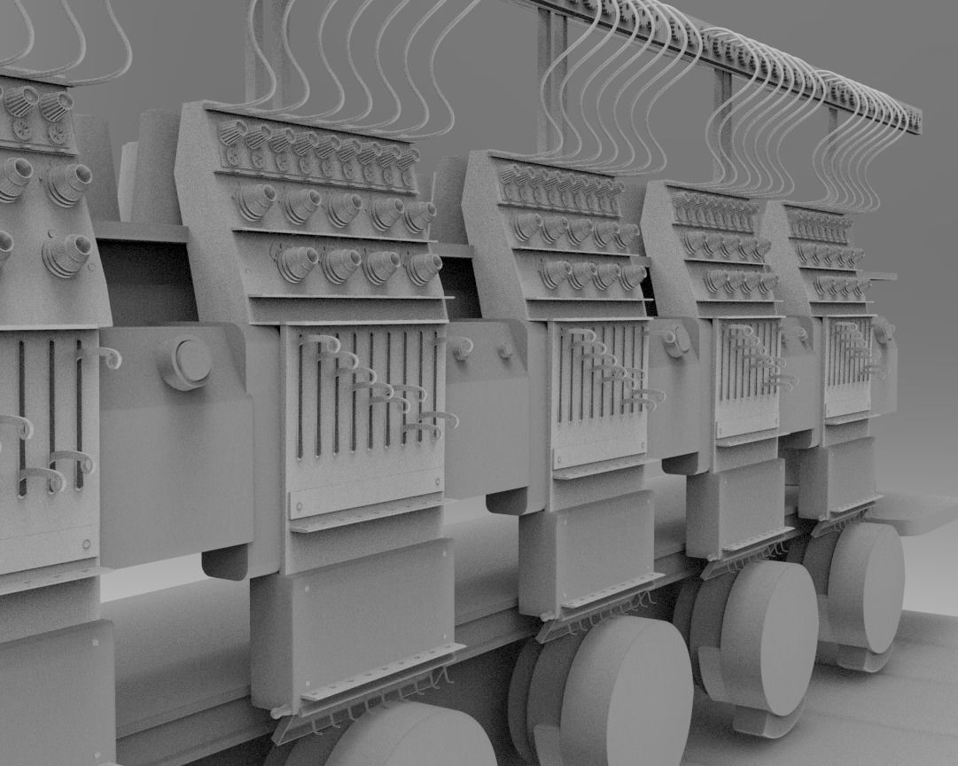 embroidery  machine 3d model Low-poly 3D model_6