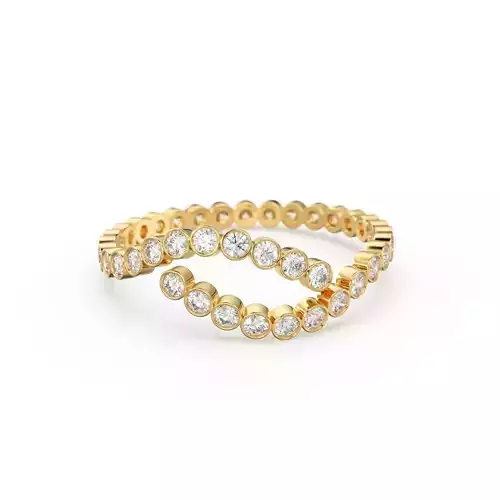 Eternity Diamond Bypass Bezel Ring Zircon Band 3D print model