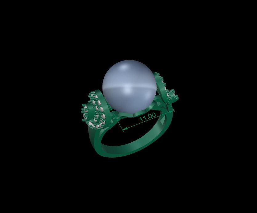 Ring Pearl 3D print model_1