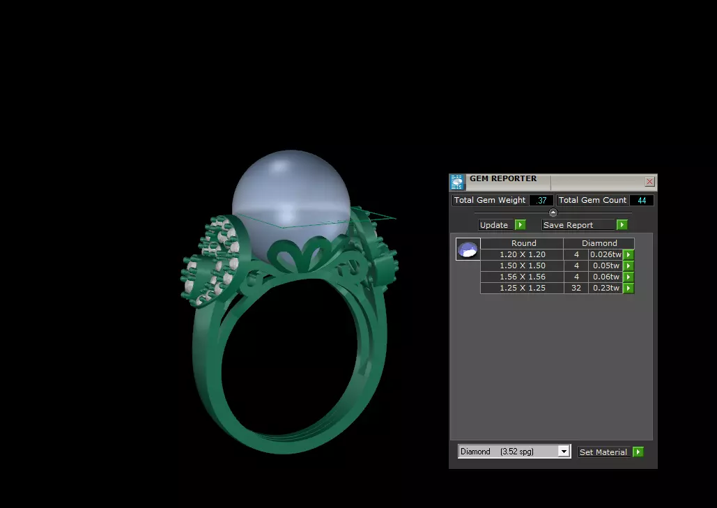 Ring Pearl 3D print model_0