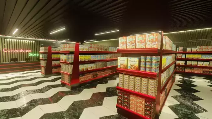 Convenience Store  Free low-poly 3D model