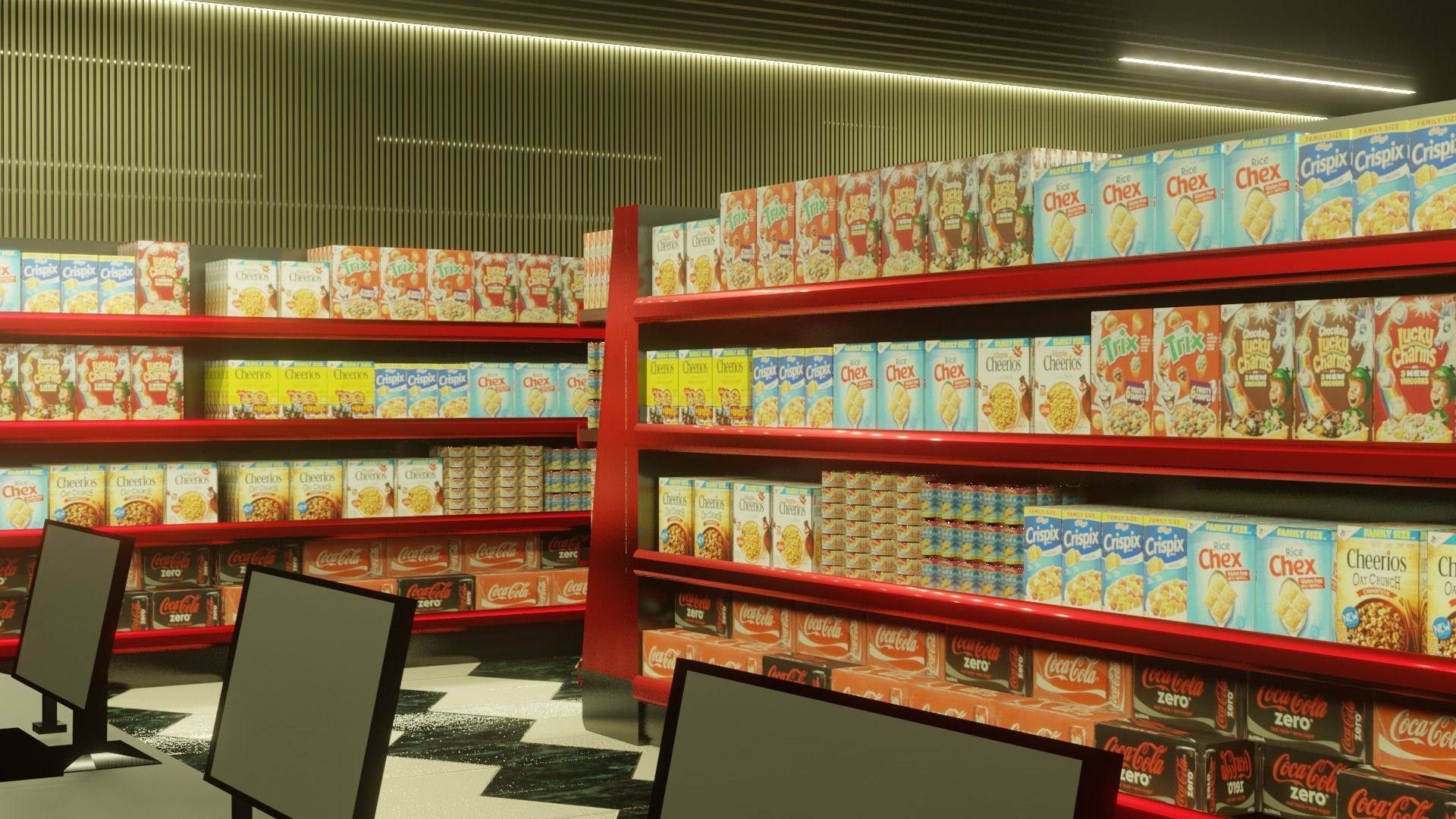 Convenience Store  Free low-poly 3D model_3