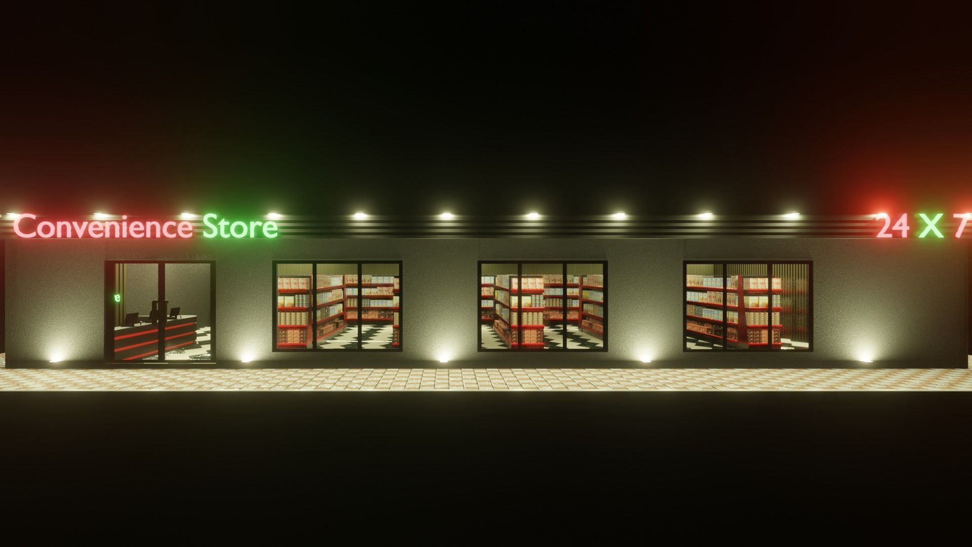 Convenience Store  Free low-poly 3D model_4