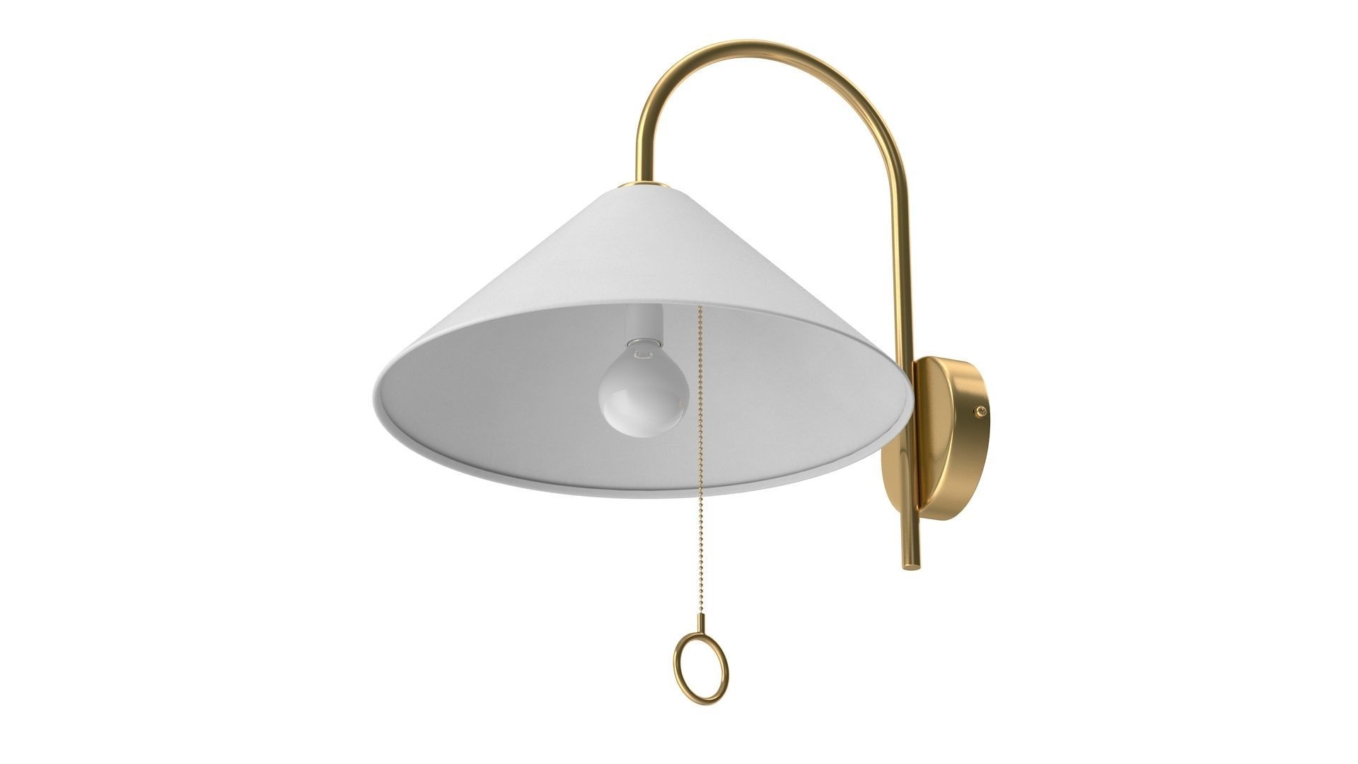 Wall Lamp Low-poly 3D model_1