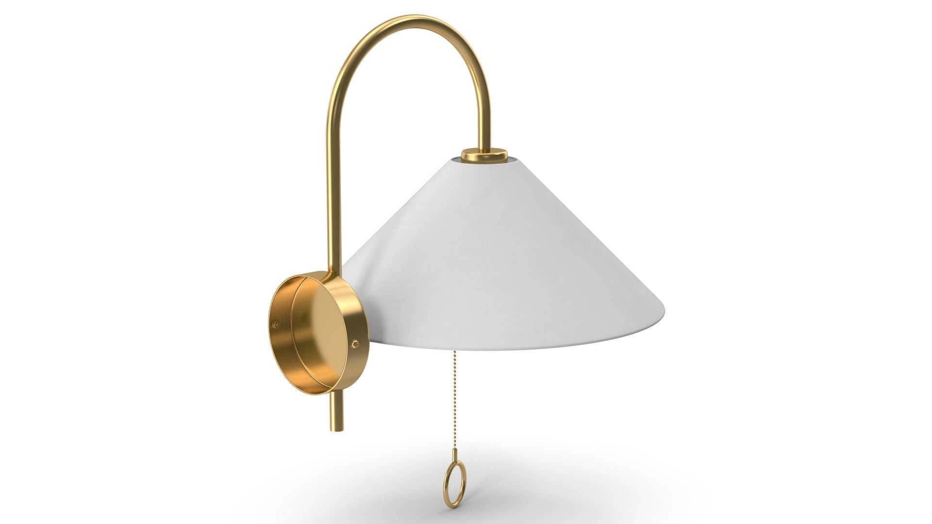 Wall Lamp Low-poly 3D model_3