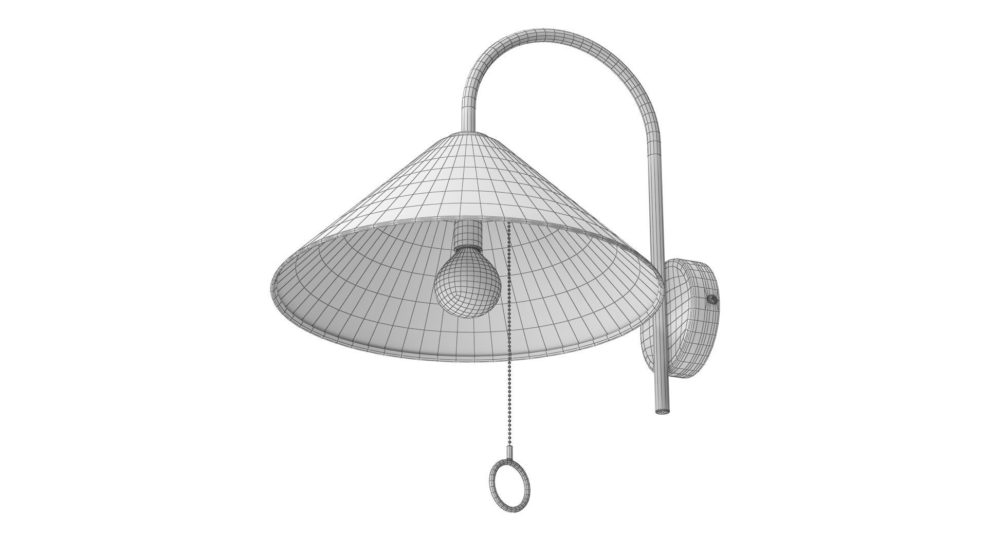 Wall Lamp Low-poly 3D model_6