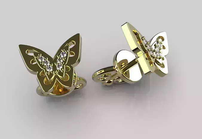 Earrings Butterfly 3D print model