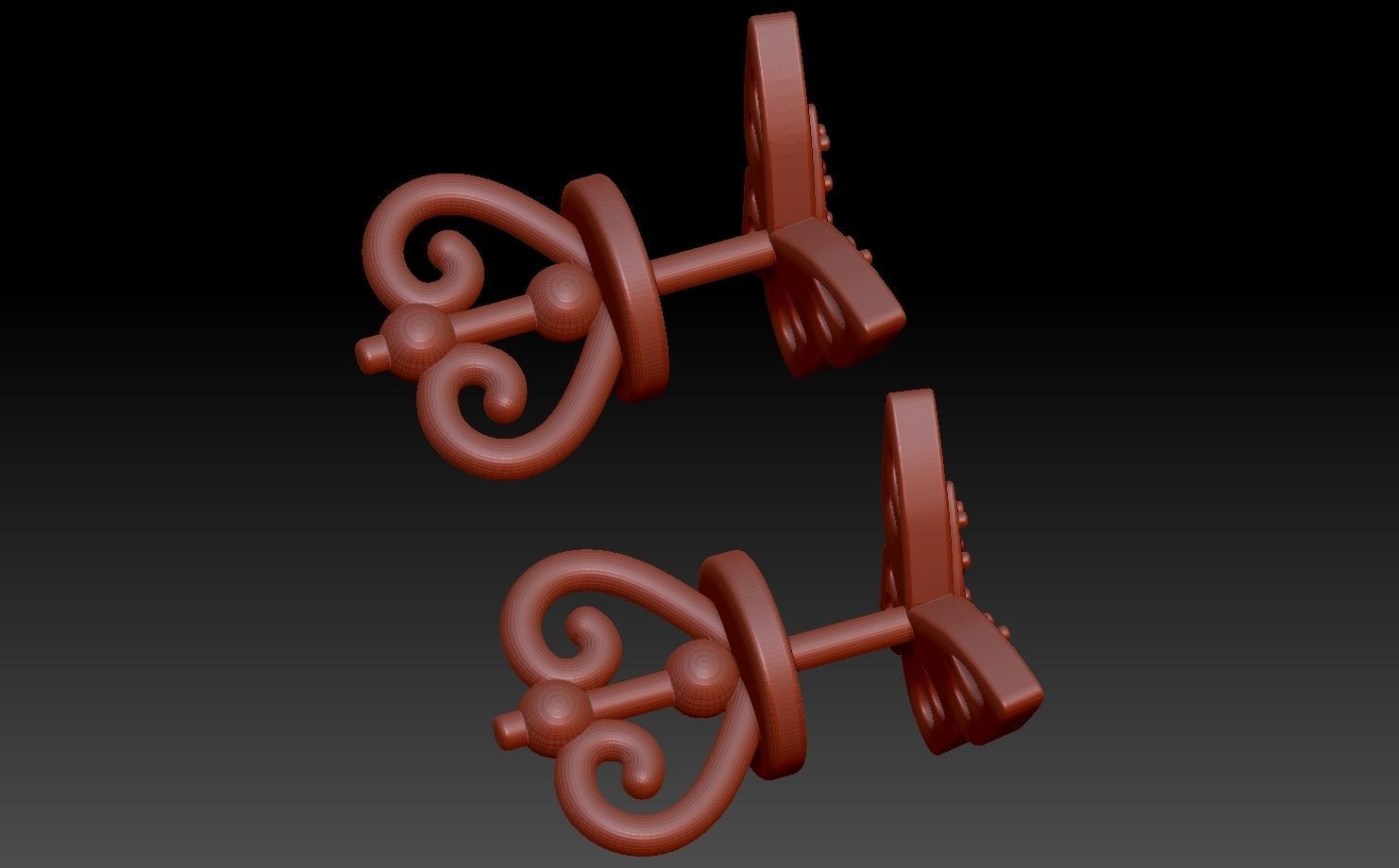 Earrings Butterfly 3D print model 3D model_7