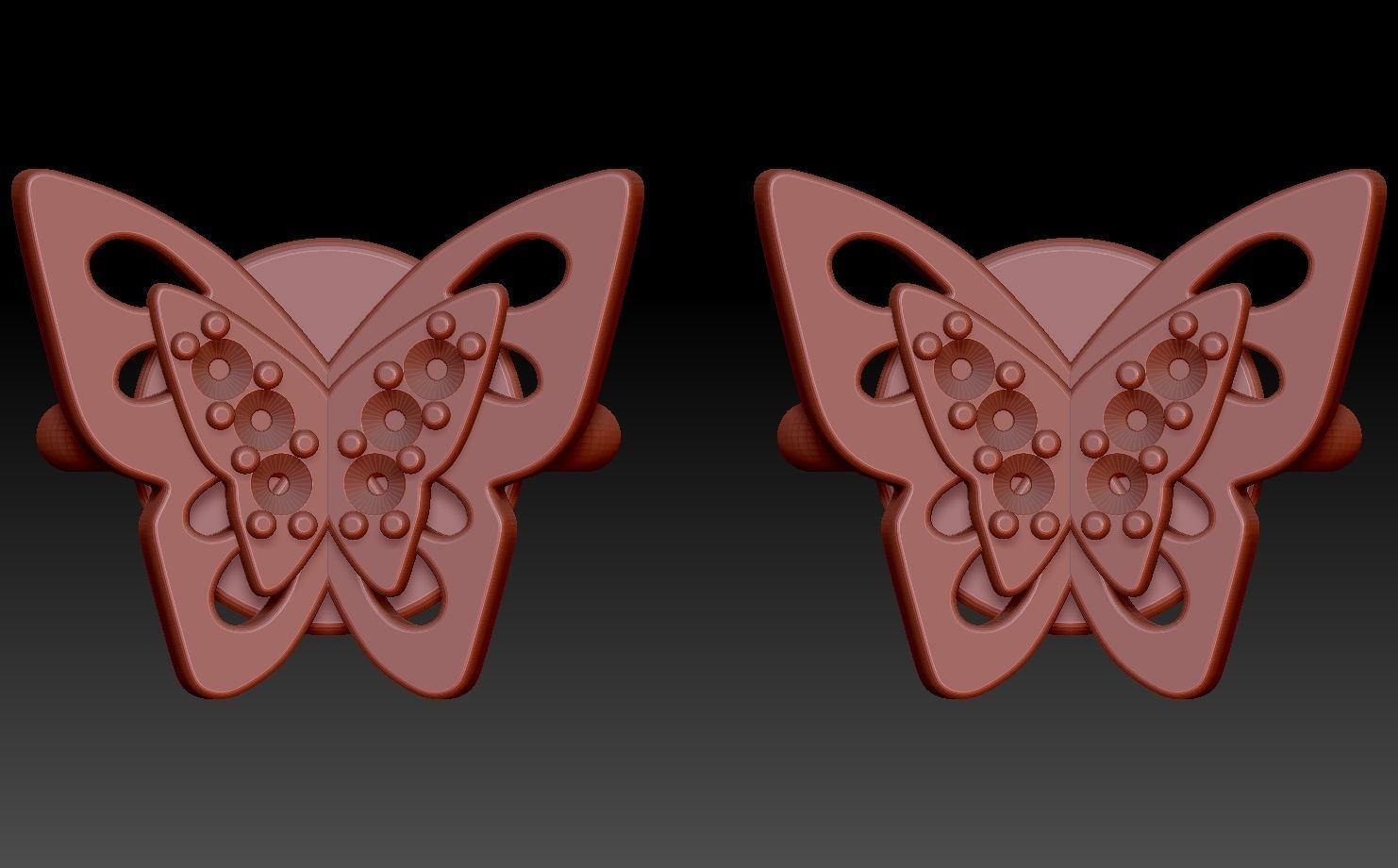Earrings Butterfly 3D print model 3D model_6