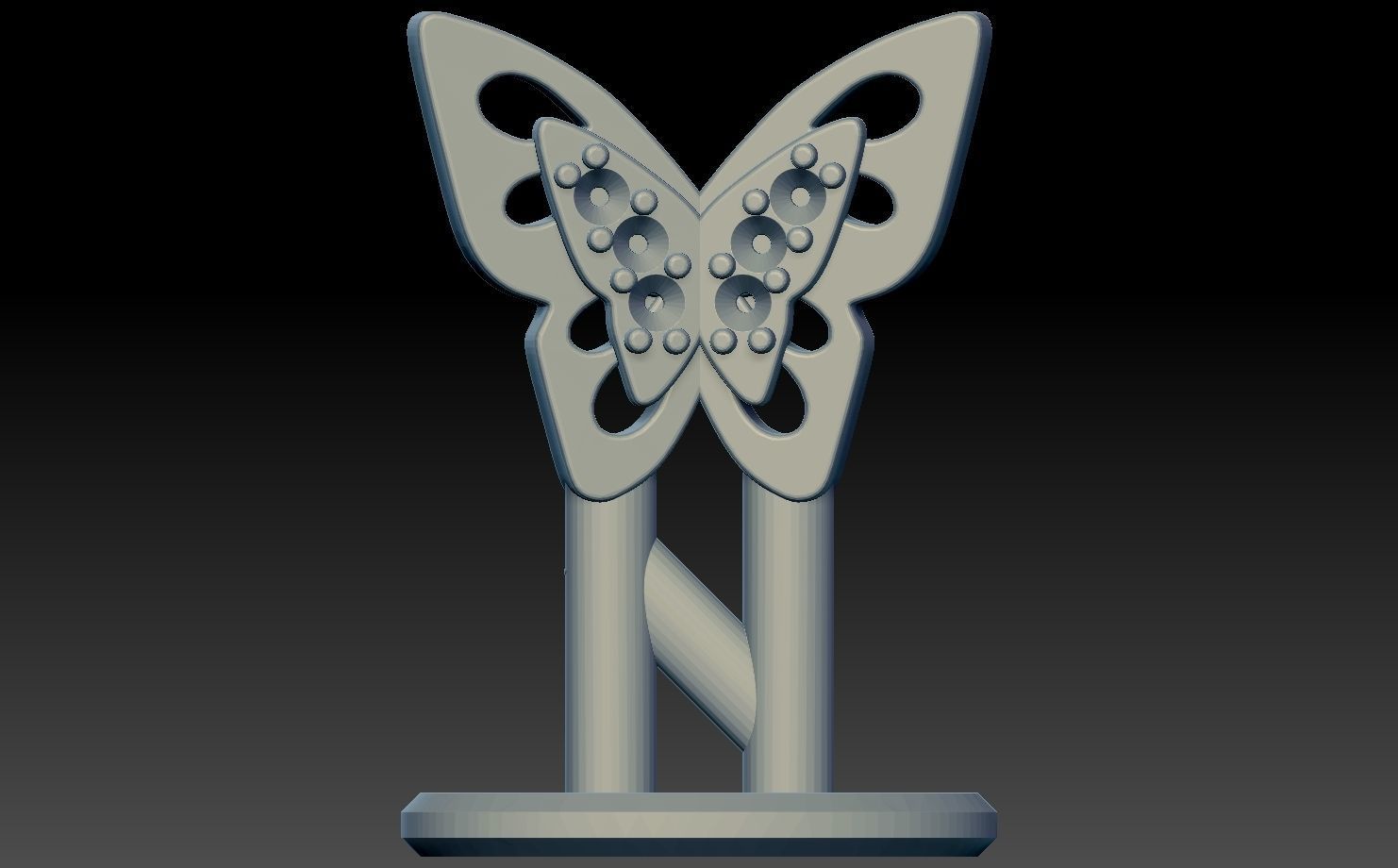 Earrings Butterfly 3D print model 3D model_4