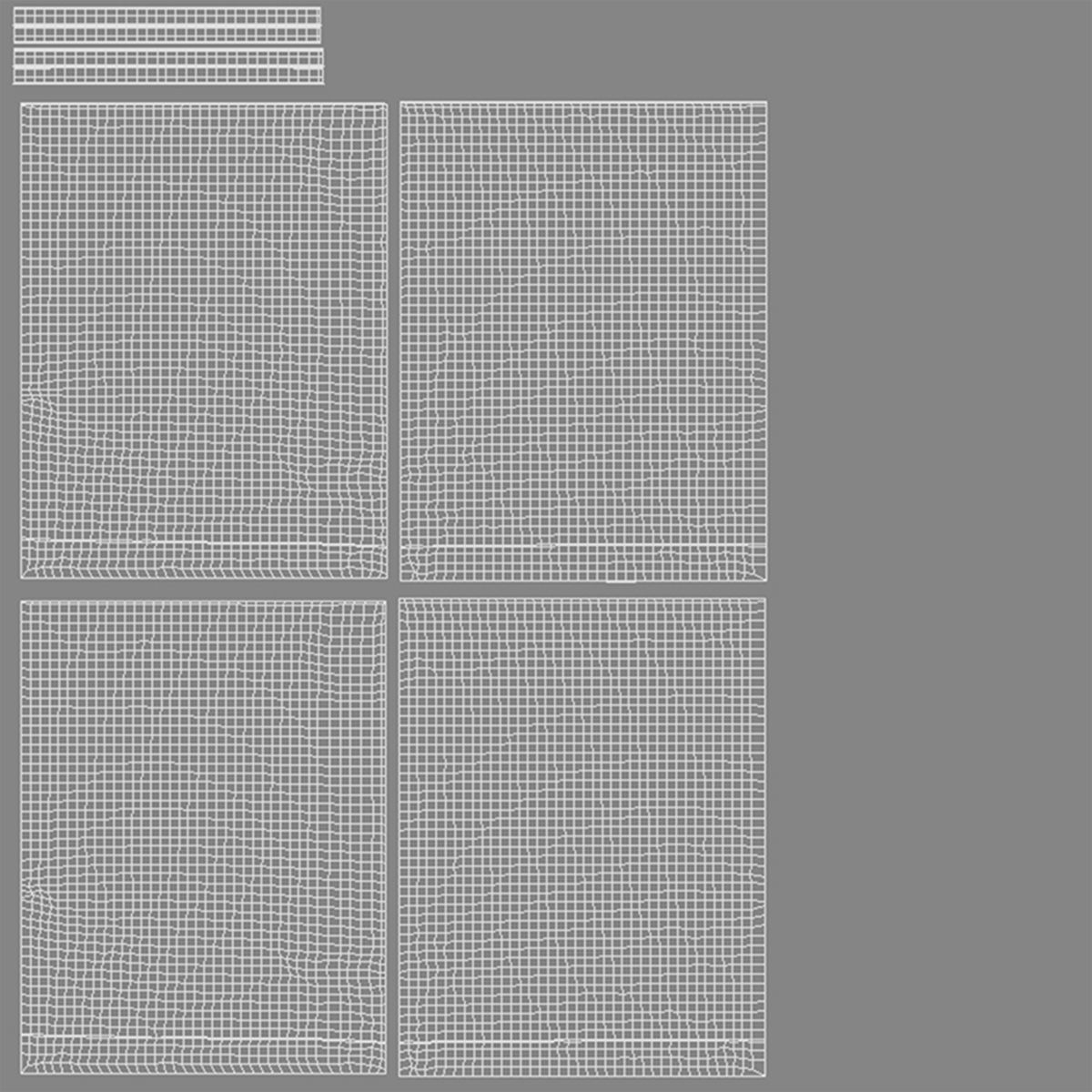 4 Black Plastic Bag Stand - handle packet shapes set Low-poly 3D model_5