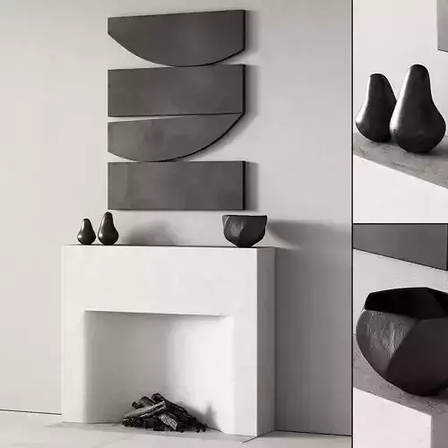 290 fireplace area decorative wall 08 chimney with artwork