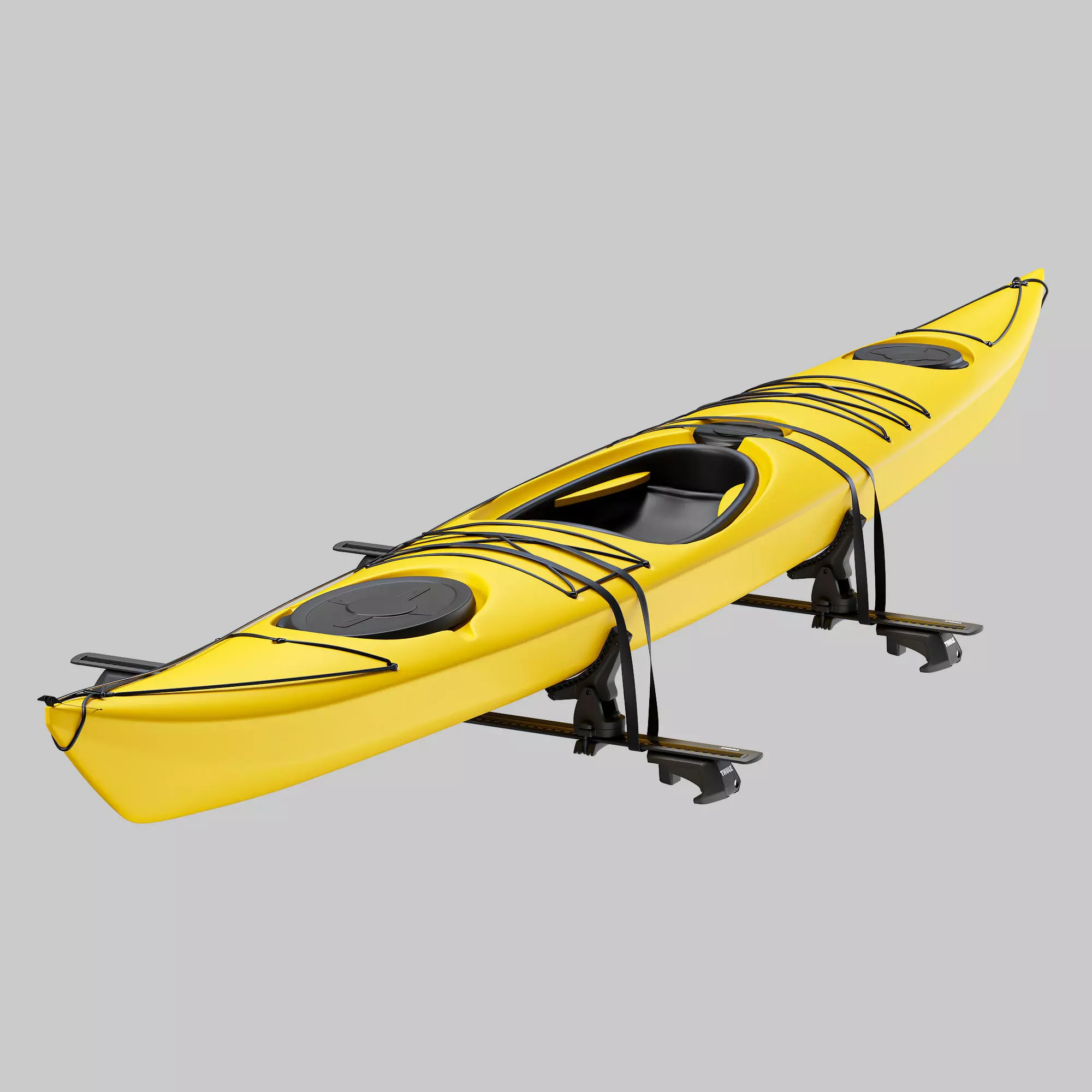 Thule WingBar EVO with Kayak 3D model