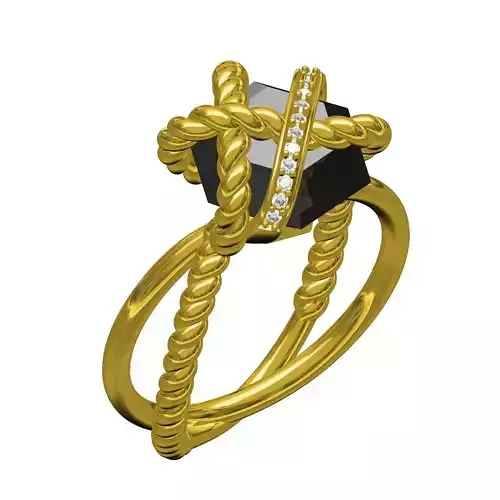 Black Onyx Stone Wrap Ring