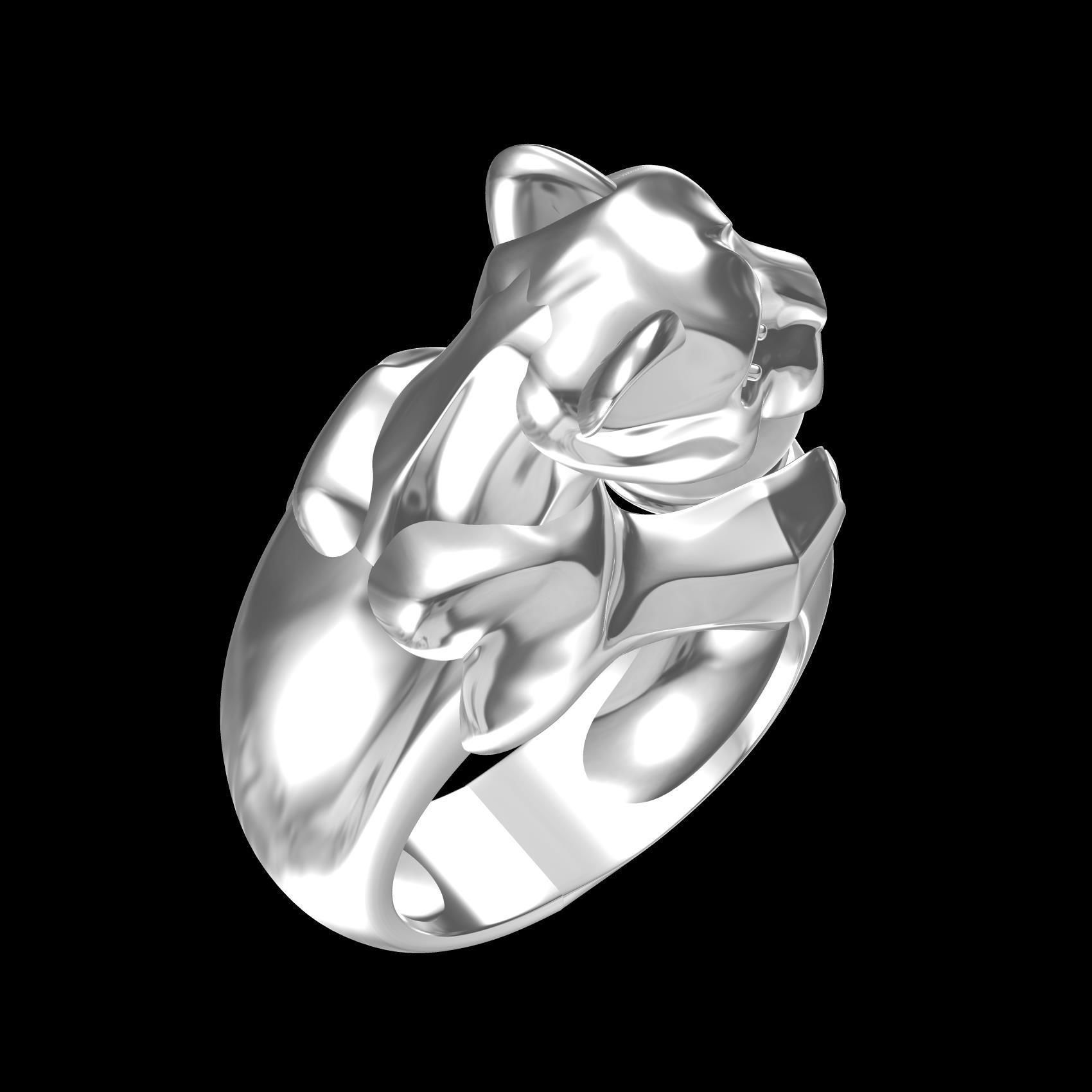 Panther with Pearl Ring 3D print model_11