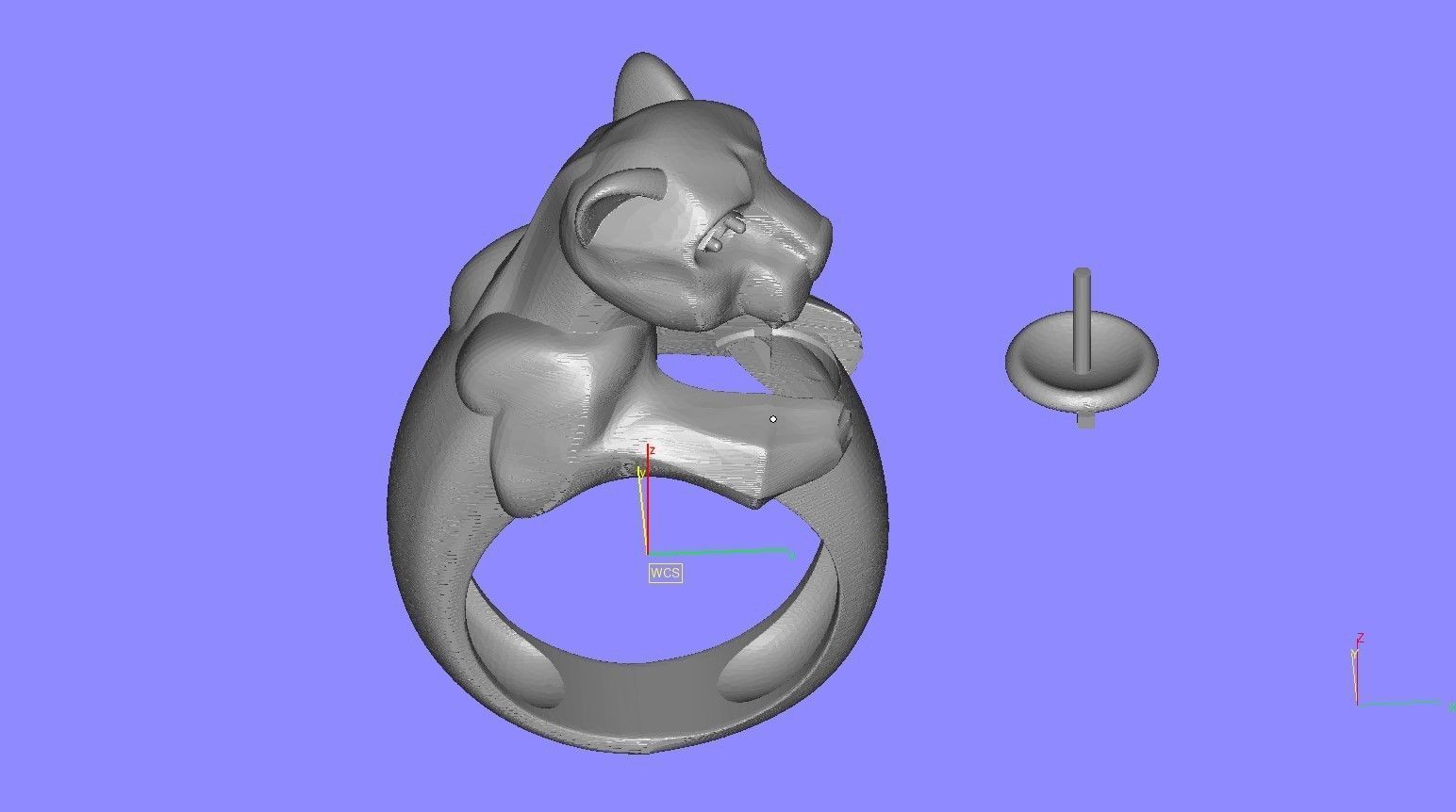 Panther with Pearl Ring 3D print model_13