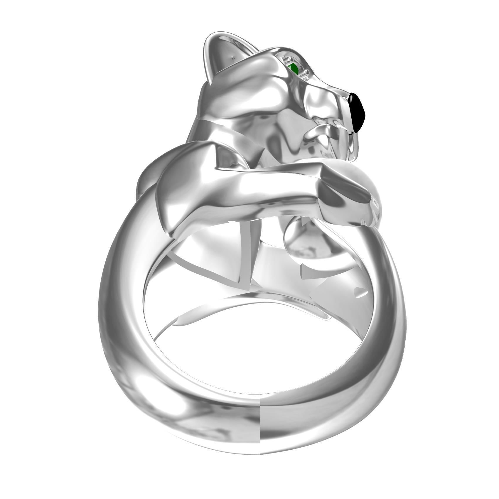 Panther with Pearl Ring 3D print model_6