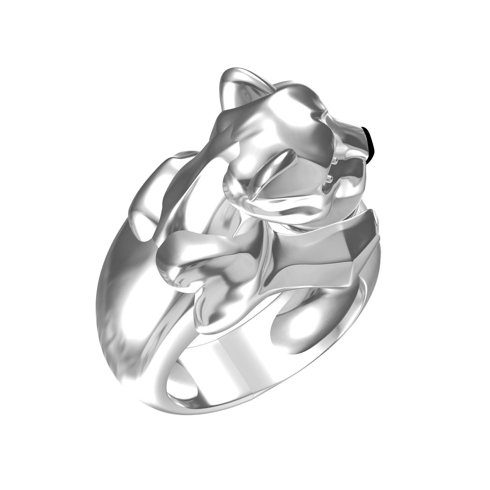 Panther with Pearl Ring 3D print model_2