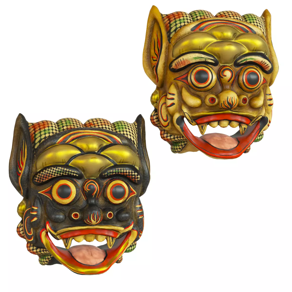 Balinese barong mask 3D model_0