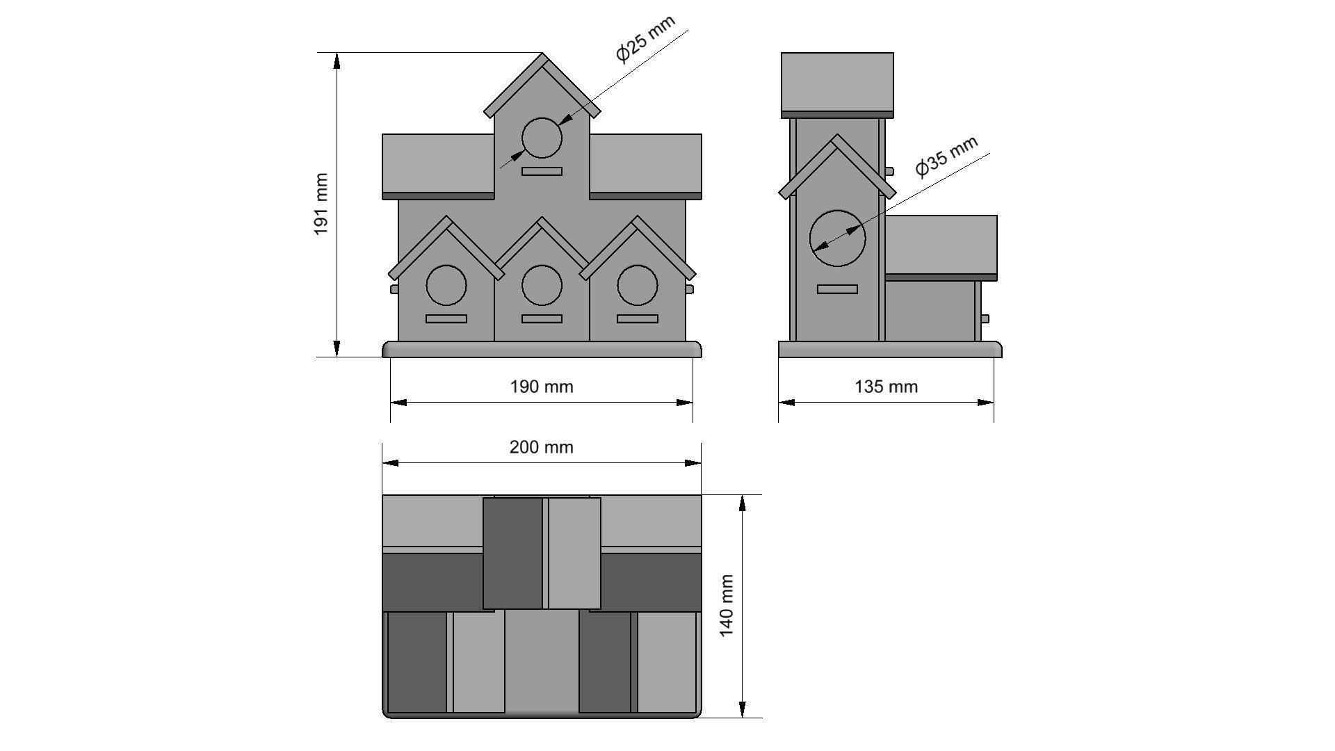 wooden birdhouse Low-poly 3D model_10