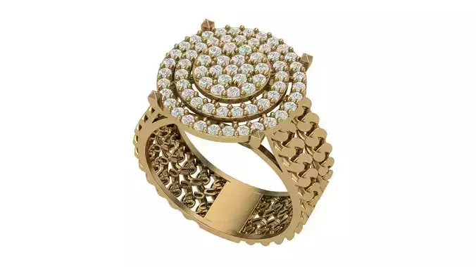 Cushion Shaped Top With Chain Shank Ring 