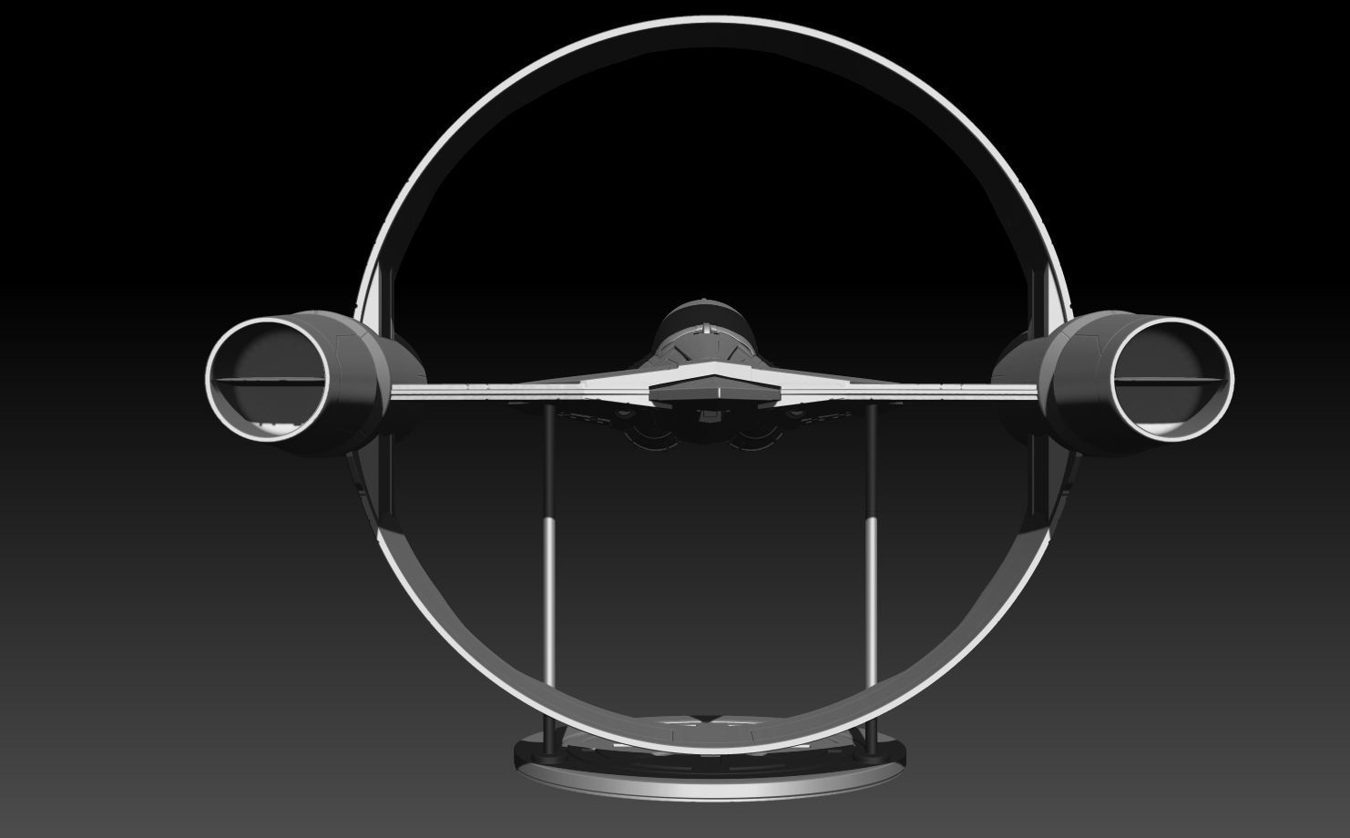 Delta 7 Hyperspace ring and stand add on 3D print model_5