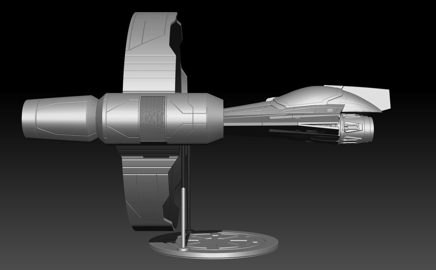 Delta 7 Hyperspace ring and stand add on 3D print model_4