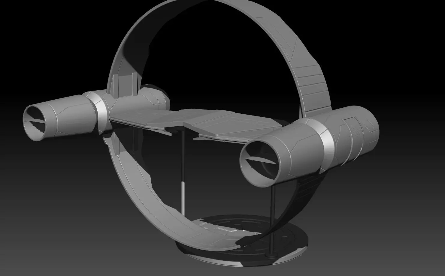 Delta 7 Hyperspace ring and stand add on 3D print model_0