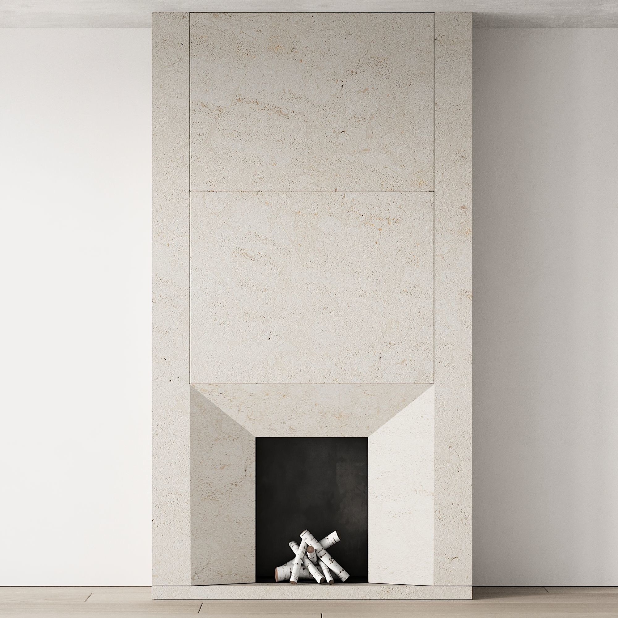 294 fireplace area wall 12 clean lines chimney in marble 00 3D model_4